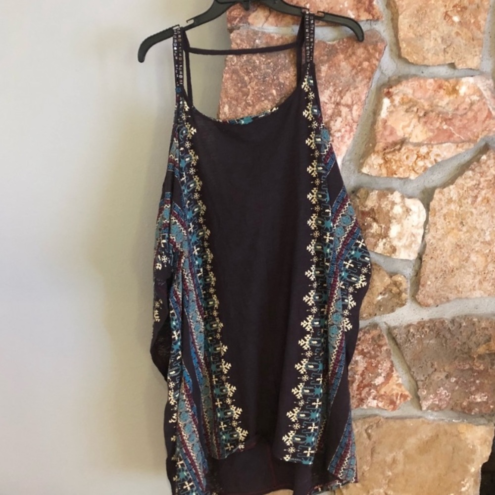 Free People cold shoulder tribal tunic